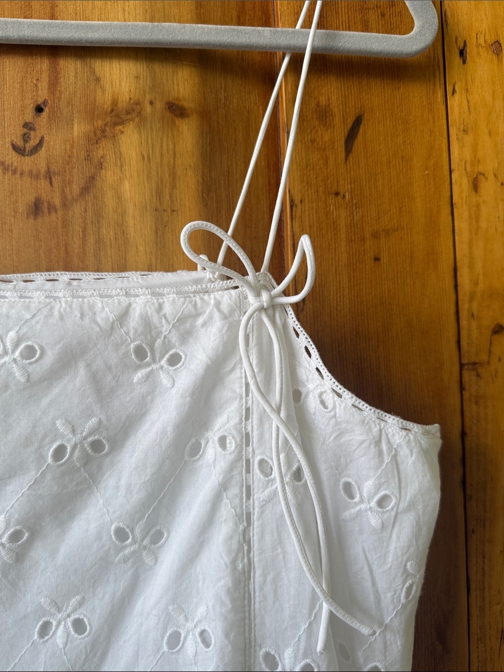 Topshop eyelet trapeze midi dress in white - Picture 7 of 7